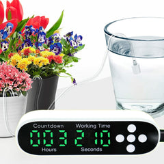 Smart Automatic Plant Waterer Drip Irrigation System with 40-Day Programmable Timer LED Display USB Power Timed Watering Device