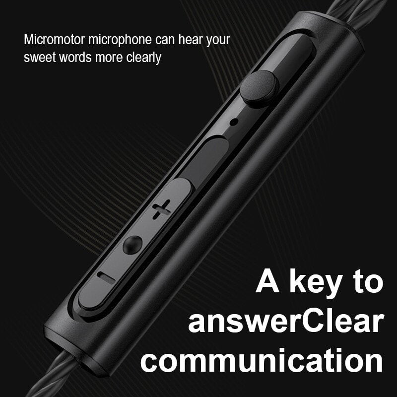 In-Ear Wired Headset Subwoofer 3.5mm Bass Stereo Earbuds Earphones with Microphone