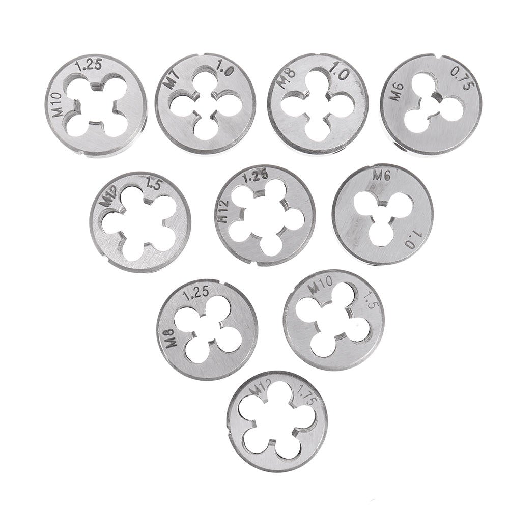 10Pcs Metric Circular Die Set M6/M7/M8/M10/M12 Thread Die for Screw Tap