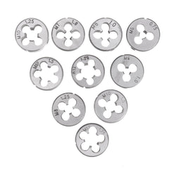 10Pcs Metric Circular Die Set M6/M7/M8/M10/M12 Thread Die for Screw Tap