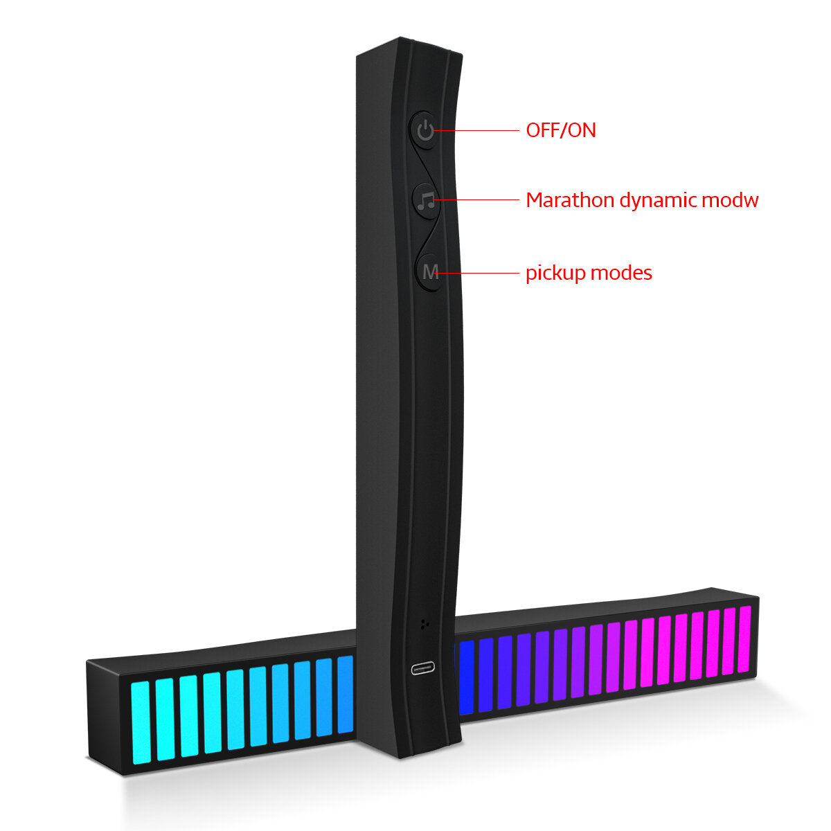 Sound Control RGB Pickup Atmosphere Light APP Control Music Ambient LED Night Light Bar Car Atmosphere Colorful Tube Lamp
