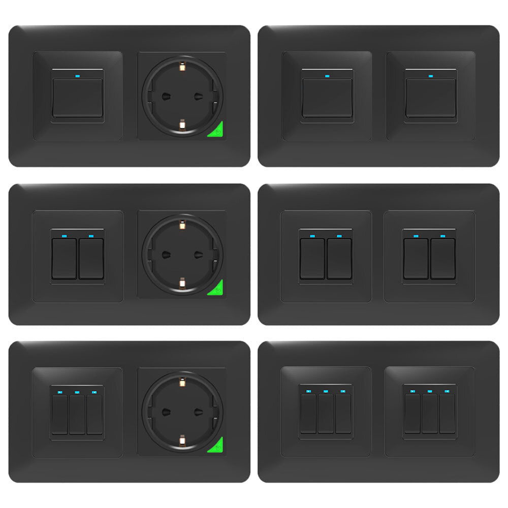 WiFi Smart Light Wall Switch Socket Outlet Push Button DE EU Tuya Wireless Remote Control Work with Alexa Google Home -photosis