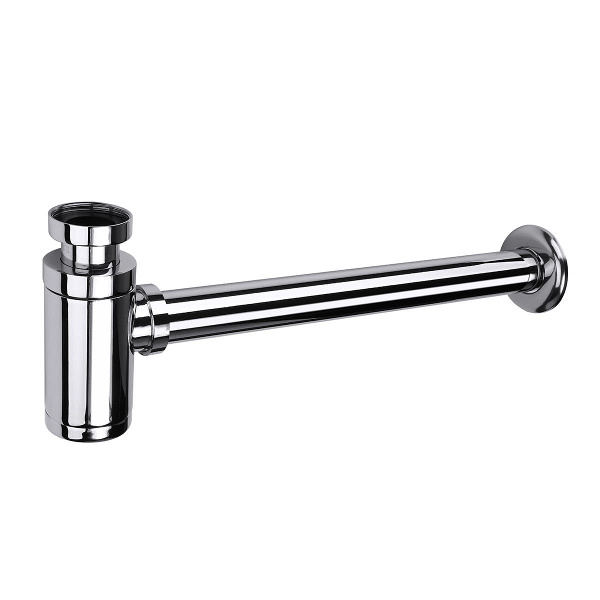 Standard 1-1/4'' Chrome Brass Round Bottle Waste Trap P-Trap Bathroom Basin Sink Pipe Cleaner