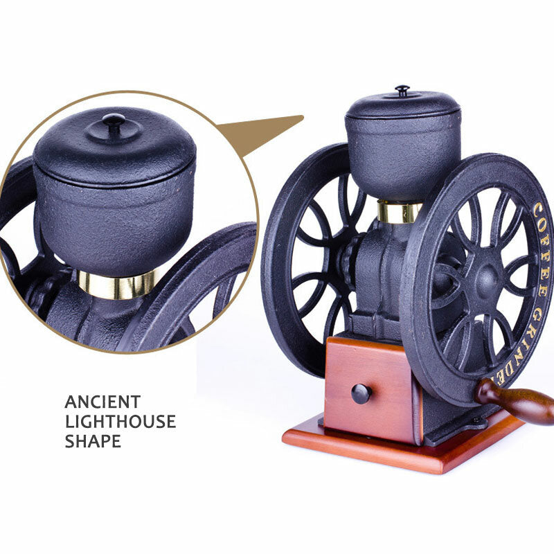 Classic Two-wheel Commercial Retro Grinder Hand Grinding Cast Iron Coffee Bean Grinder Coffee Machine Decorations