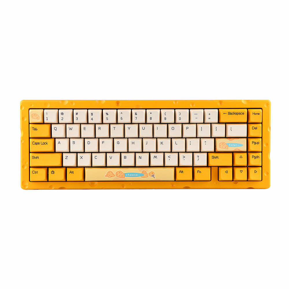 Cheese 65% Gasket Mount Hot-Swappable Type-C Wired Gaming Mechanical Keyboard with CNC Aluminum Case