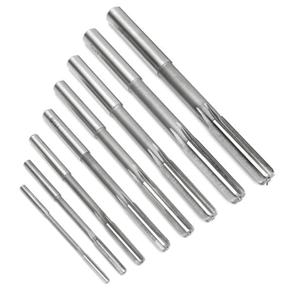 8pcs 3/4/5/6/7/8/9/10mm HSS Straight Shank Chucking Reamer Set Milling Cutter Tool