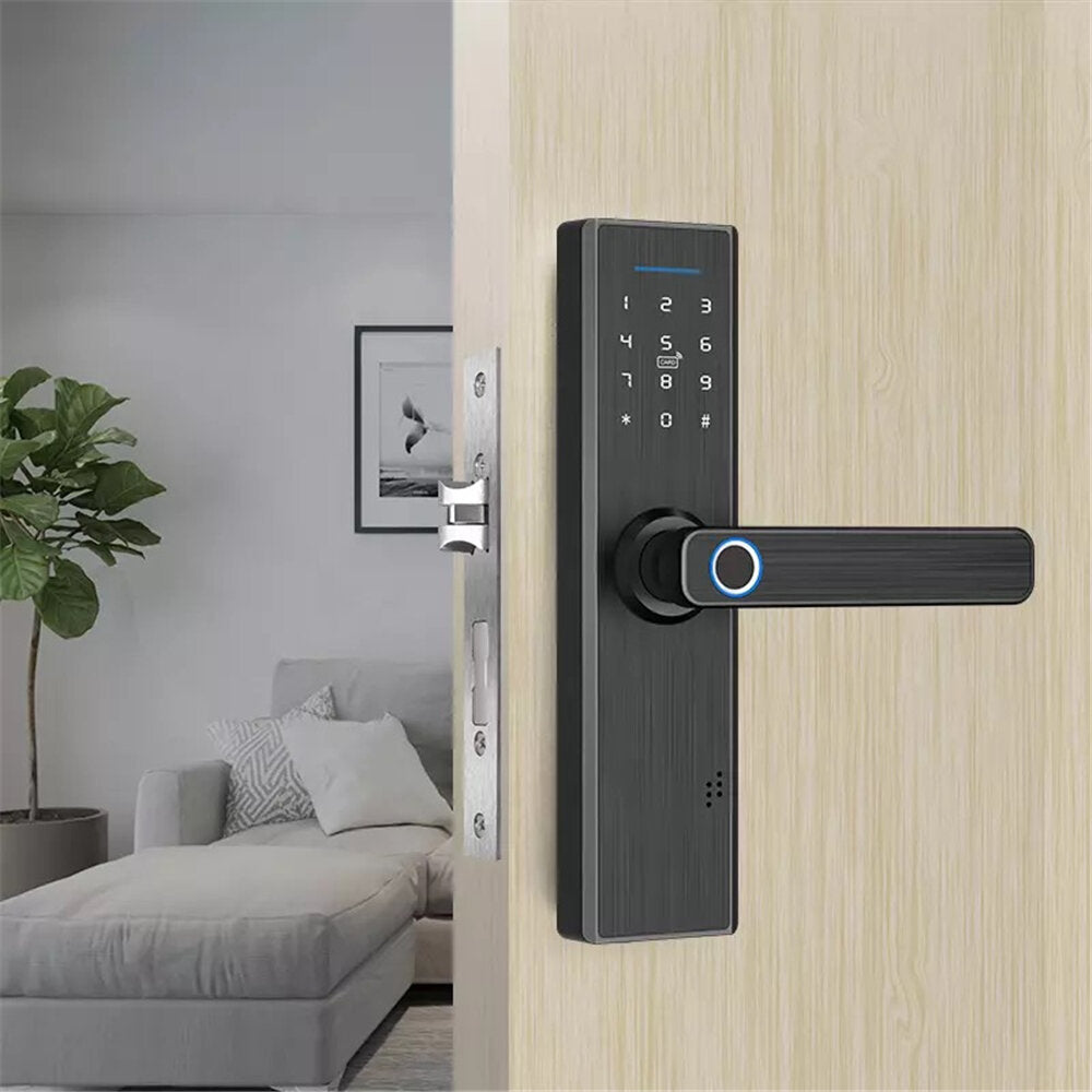 Fingerprint Lock Security Intelligent WiFi Smart Lock Password RFID Unlock Door Lock Work With APP For Electronic Hotels Smart Home