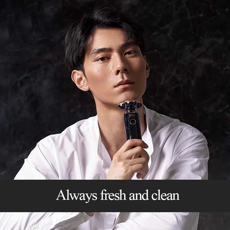 Electric Shaver LED Display IPX7 Waterproof Auto Razor Man 360 3-blade Design Shaving Machine