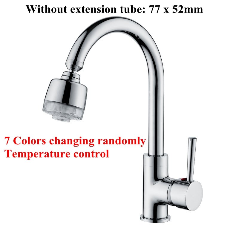 Kitchen LED Light Water Nozzle Faucet Filter Spray Head Extender