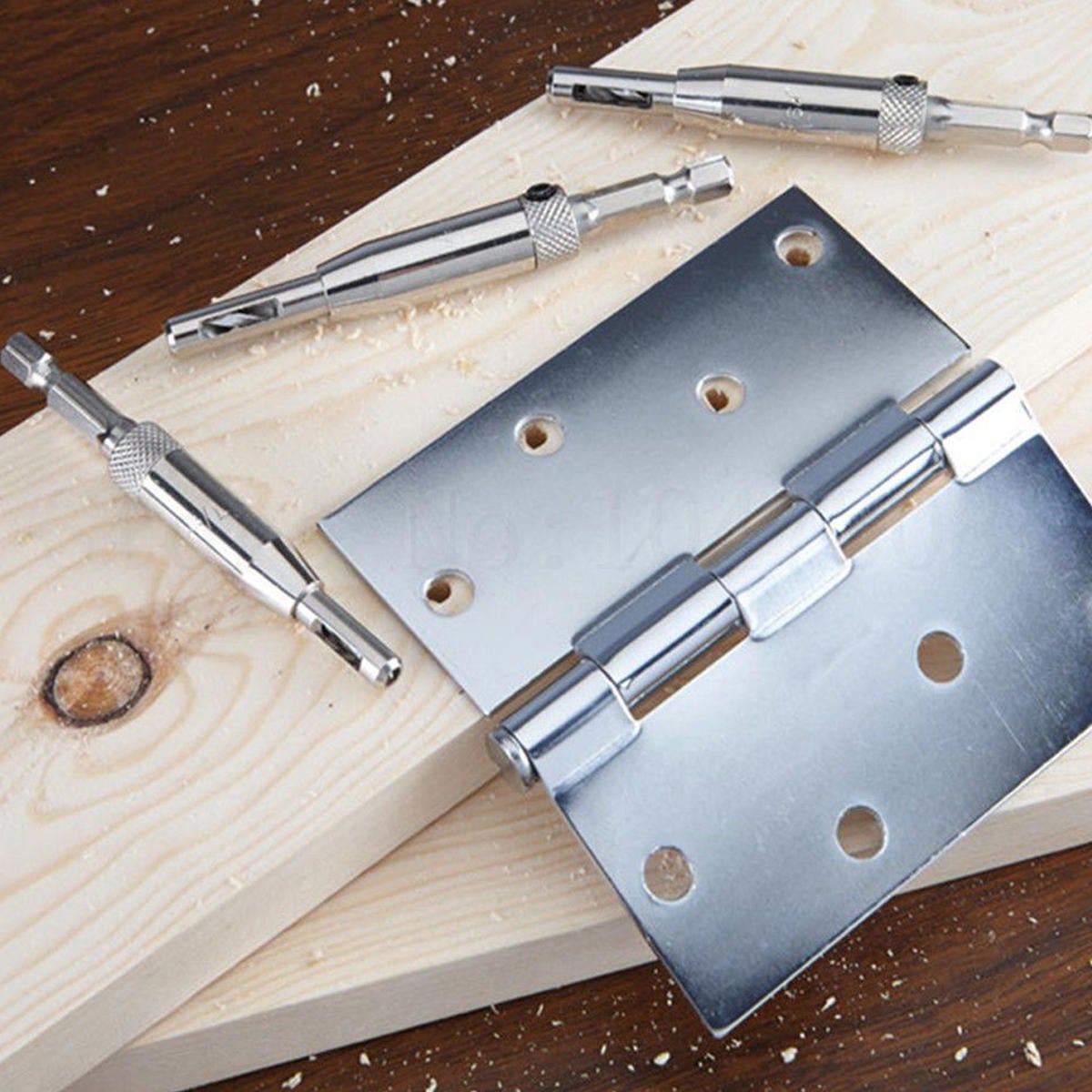8pcs 5/16-1/4 Inch Self Centering Door Window Hinge Set Twist Wood Drill Bit Hole Puncher