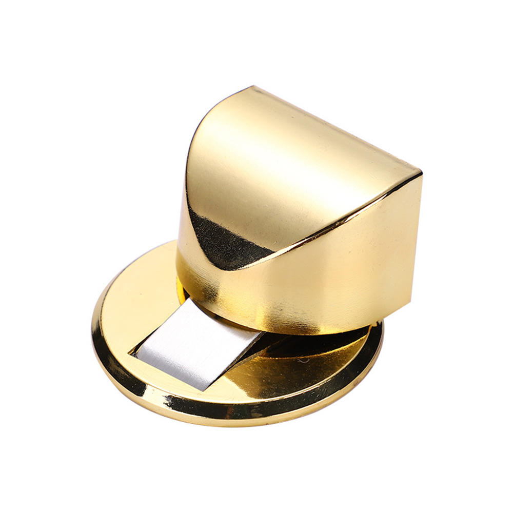 Solid Heavy Duty Zinc Alloy Magnetic Door Stopper Hidden Floor Mount Door Catch Free Punching Door Holder w/ 3M Sticker