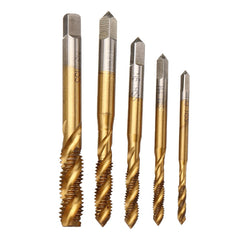 M3-M12 Hand Spanner with 5pcs Titanium Coated M3-M8 Spiral Screw Tap Set
