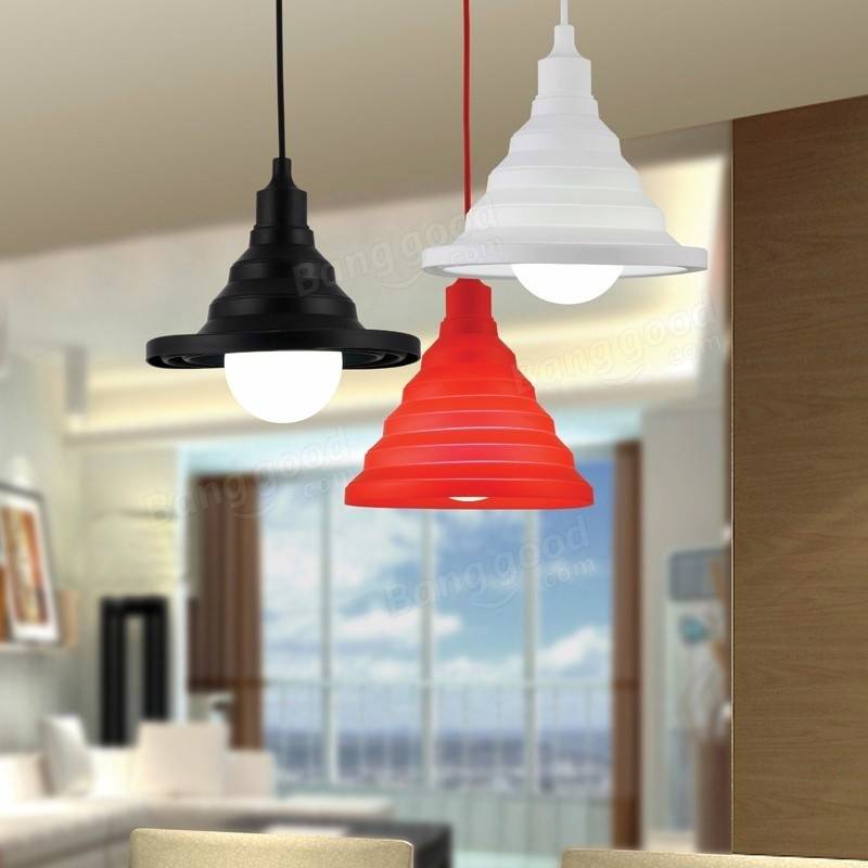 Folding Lampshade Colorful Silicone E27 Lamp Holder Pendant Lights DIY Ceiling Light Home Decor