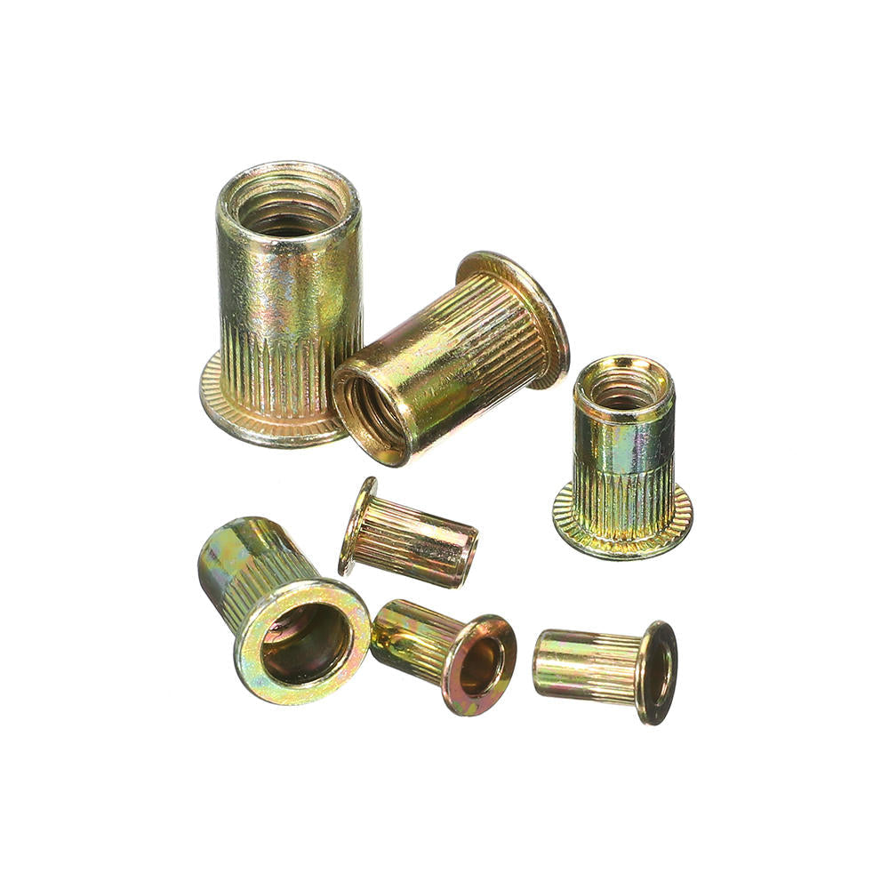 115Pcs Mixed Zinc Plated Rivet Nut Rivnuts Blindnuts Nutserts M4-M10 Nut Insert Rivet Assortment Kits