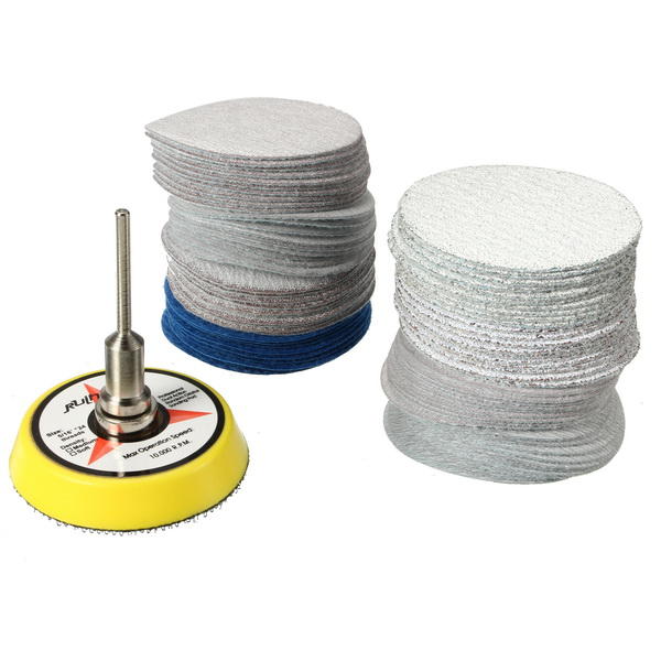 2/3 Inch Hook and Loop Sanding Pad 3mm Shank with 80pcs 80 to 7000 Grit Sand Paper