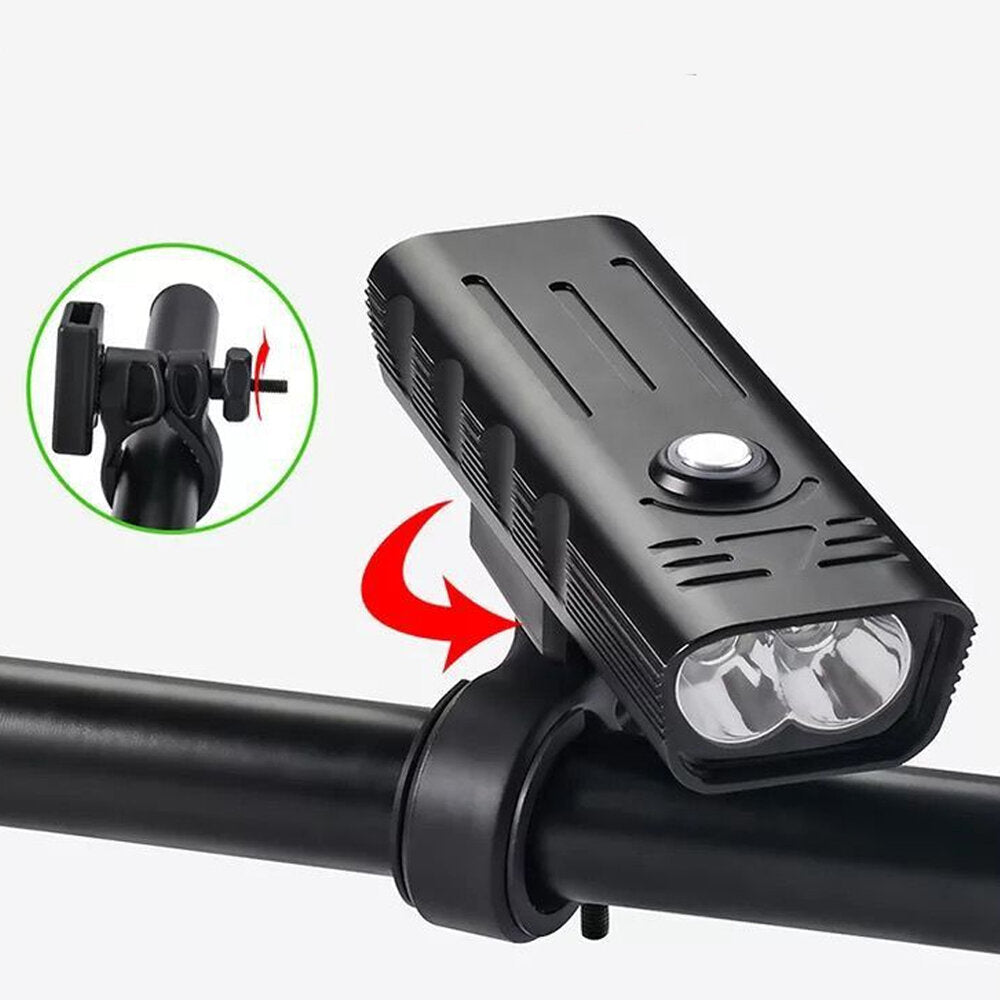 Bike Headlight USB Rechargeable MTB Bicycle LED Front Lamp 4 Modes Waterproof Flashlight Power Bank