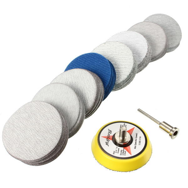 2/3 Inch Hook and Loop Sanding Pad 3mm Shank with 80pcs 80 to 7000 Grit Sand Paper