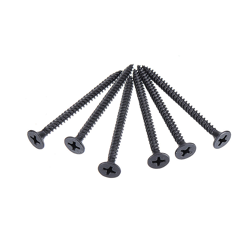 350Pcs M3.5 Cross Black Recessed Flat Head Self Tapping Ash Phosphorus Drywall Metric Threaded Wood Screw Nail Bolt
