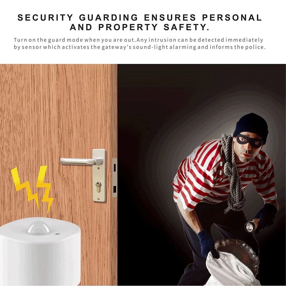 PIR Motion Sensor Human Sensor Detector Intelligent Linkage Smart Home Alarm System Smart Life Tuya App Control