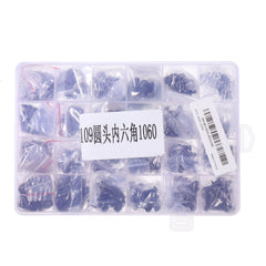 1060Pcs Alloy Steel 10.9 Grade Hex Socket Button Round Head Screws Bolt Assortment Kit M2 M3 M4 M5