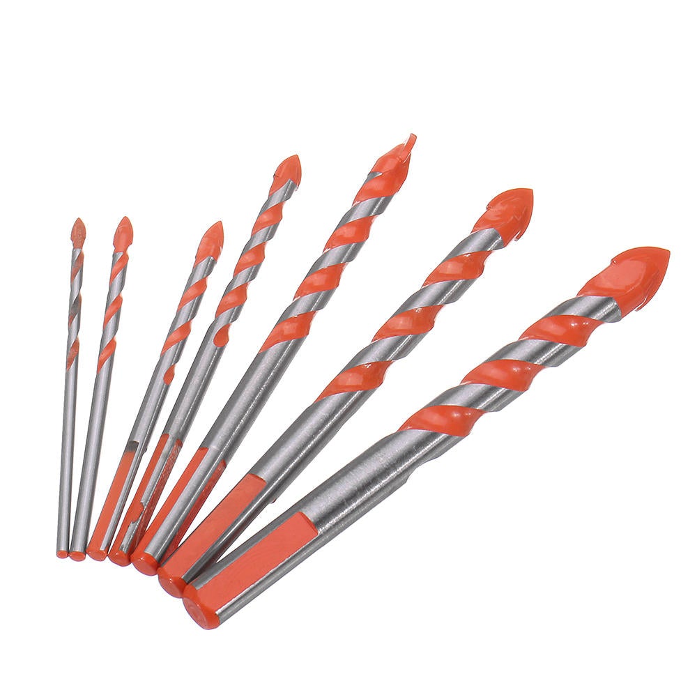 7Pcs 3-12mm Triangle Shank Drill 3/4/5/6/8/10/12mm Ceramic Glass Hole Wall Twist Spiral Bit