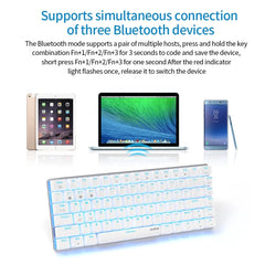 82 Keys Wireless Mechanical Keyboard USB Wired / Bluetooth 5.0 Dual Mode Red Switch Blue Backlight Gaming Keyboard For Computer PC Laptop Gamer