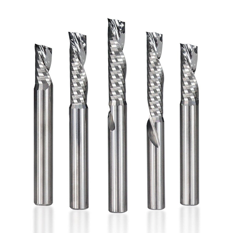 4-8mm Shank Left Hand Tungsten Carbide Milling Cutter End Mill Single Flute Spiral Cutters Engraving Tool