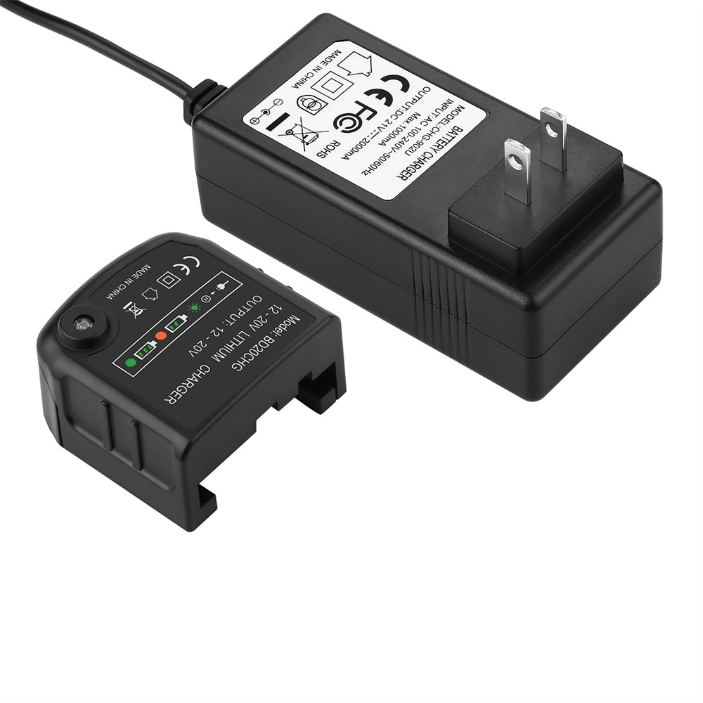 20V Tool Battery Charger for Black&Decker 12-20V Li-ion Replacement Battery with US EU Plug