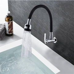 Bathroom Basin Sink Faucet 360 Degree Rotatable Spout Single Handle Cold Tap Wall Mounted