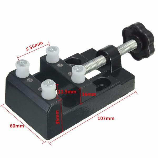 Mini Aluminum Hand Drill with Carving Bench Clamp and 10 Twist Drills