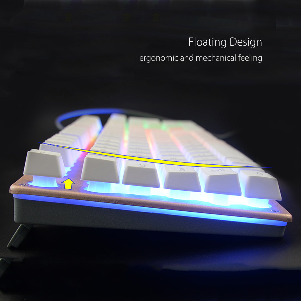 Rainbow Backlight USB Wired Gaming Keyboard 2400DPI LED Mouse Combo with Mouse Pad