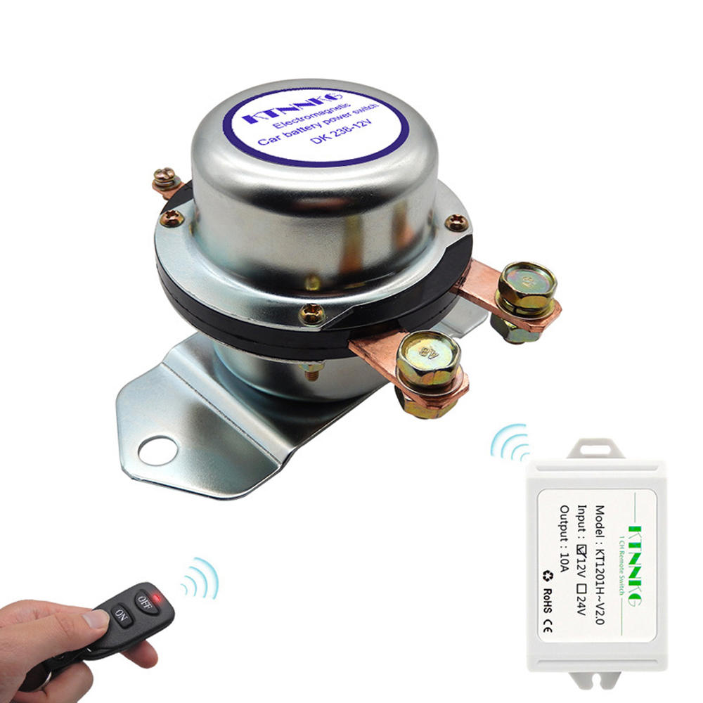 Upgraded 180A Car Battery Switch Wireless Remote Control Disconnect Latching Relay Electromagnetic Solenoid Valve Terminal Master