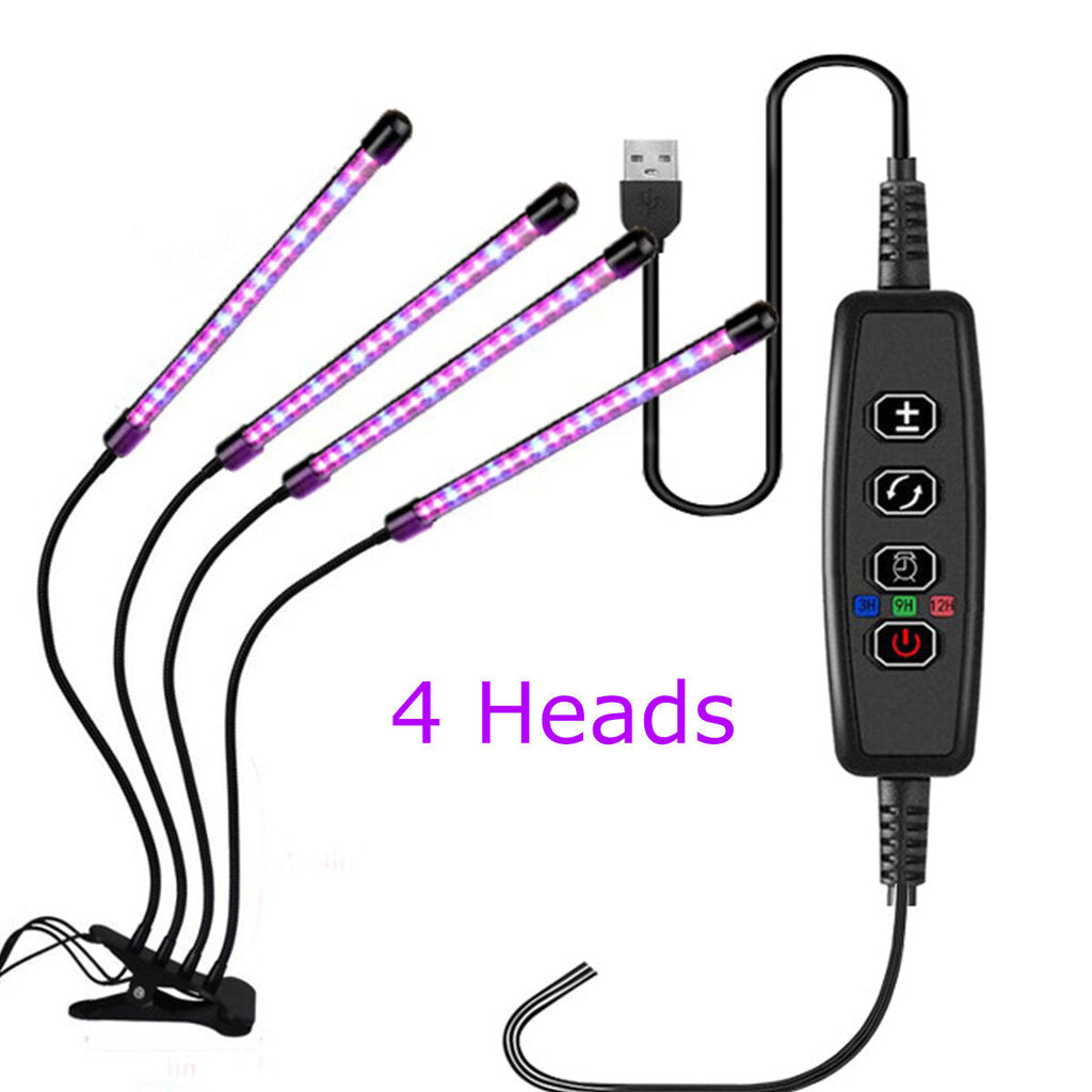 1/2/3/4 Head LED Grow Light Plant Growing Lamp Lights with Clip for Indoor Plants