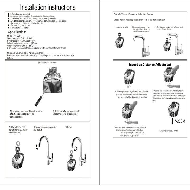 Induction Automatic Touchless Water Saver Tap Contactless Smart Faucet Sensor Infrared Energy Saving Device Basin Nozzle