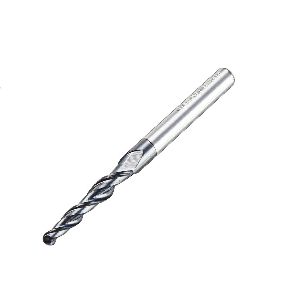 10PC 3.175mm Shank Solid Carbide Engraving Bit Ball Nose with Single Flute Spiral and Flat Bottom CNC Router Bit Wood Milling Cutter