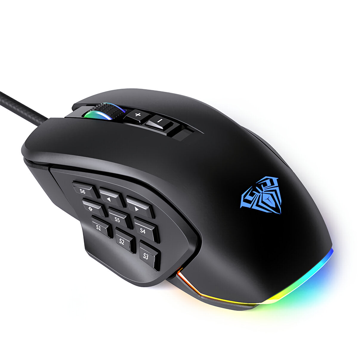Wired Gaming Mouse 10000DPI Side Buttons Replacable All-Key Programmable Mouse For FPS MOBA MMO Game Players