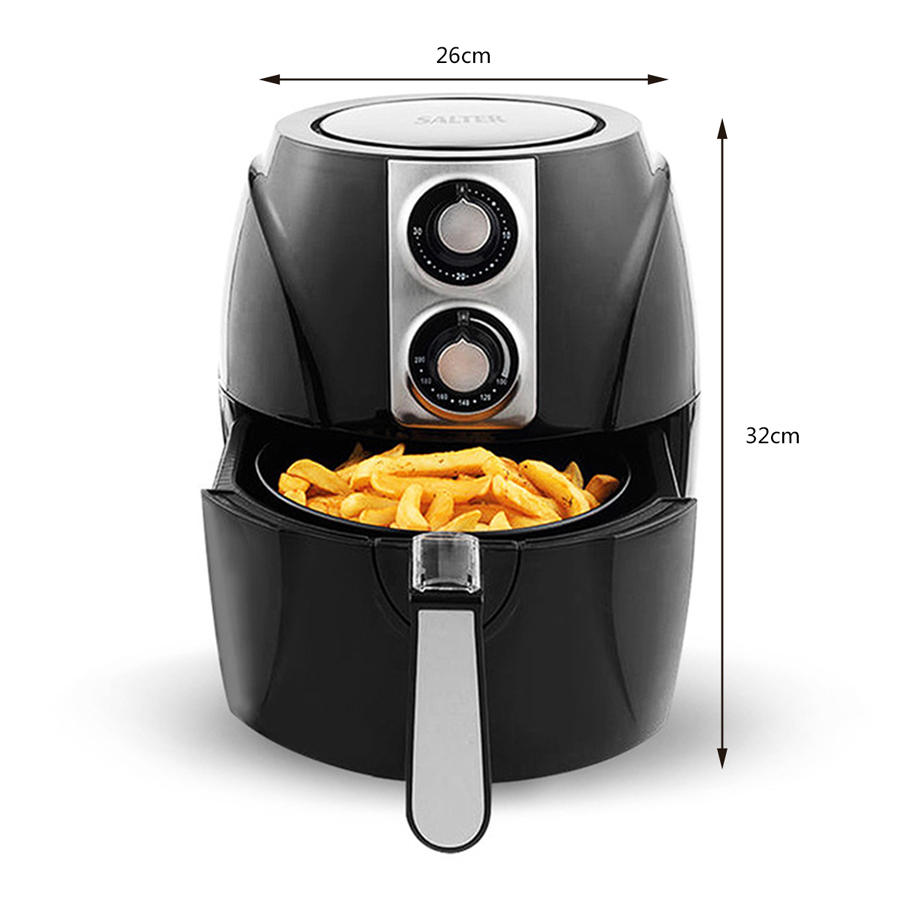 Air Fryer Household Circulation Fume Free Non-stick Frying Pan Intelligent Mobile-UK-Black