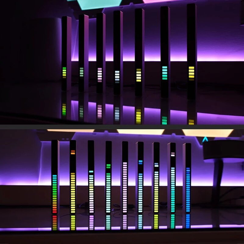 RGB USB Energy Saving Lamp Voice-activated Pickup Rhythm Light Car Ambient Lamp Music Atmosphere Light Game Light