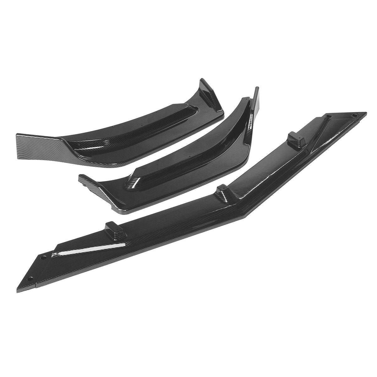 3Pcs Carbon Fiber Look Front Bumper Lip Spoiler