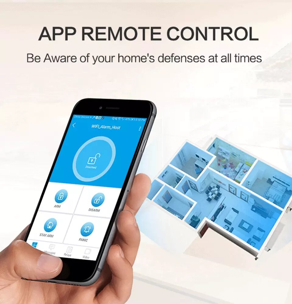 Security Alarm WiFi GSM Alarm System for 4.3inch Home Support Tuya APP Call/SMS Remote Contorl