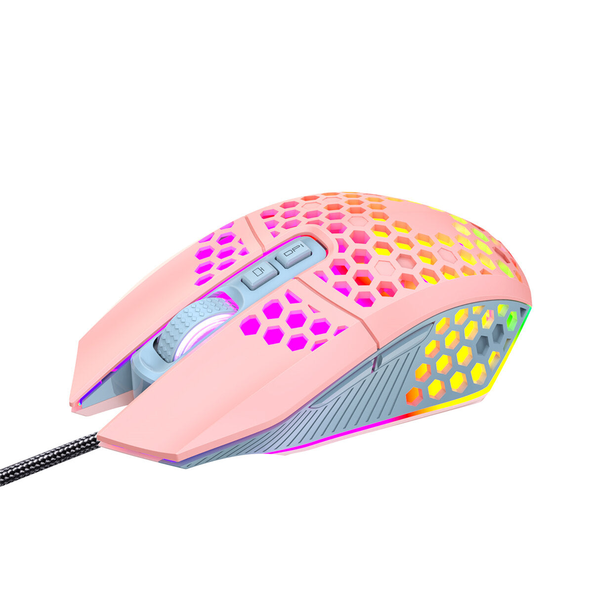 Wired Gaming Mouse 8000DPI 7 Buttons Honeycomb Hollow RGB Backlight Home Office Business Gaming Mouse for Desktop Computer Laptop PC