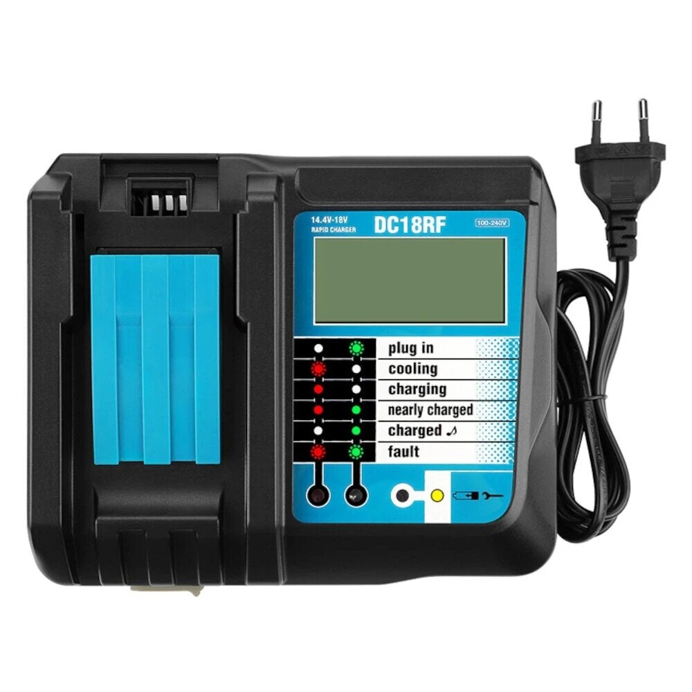 Replacement Battery Charger 18V 4A LiIon Battery Replacement Power Tool Battery with LCD Display for Makita