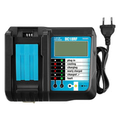 Replacement Battery Charger 18V 4A LiIon Battery Replacement Power Tool Battery with LCD Display for Makita