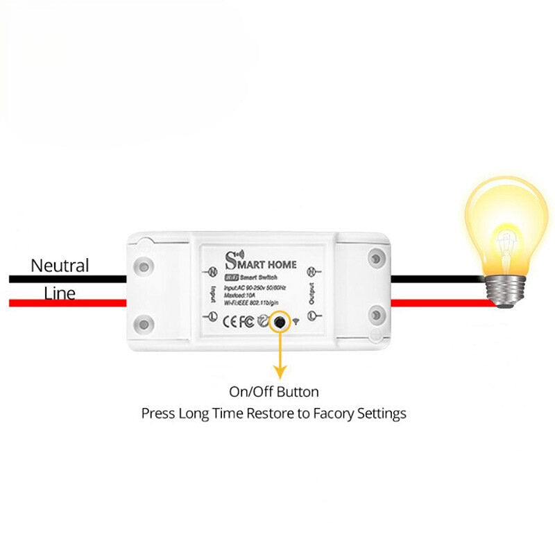Smart Light Switch Tuya WiFi Universal Breakers Timer Remote Control Works with Alexa Google Home