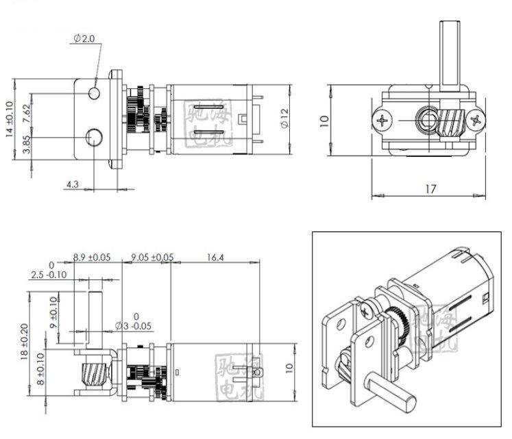 DC 6V 18rpm Worm Gear Motor Gear Box Worm Reducer Electric Motor