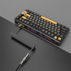 Transparent Mechanical Keyboard 80 Keys RGB Hot Swappable Triple Mode Bluetooth Wireless Gaming Keyboard with Suitcase