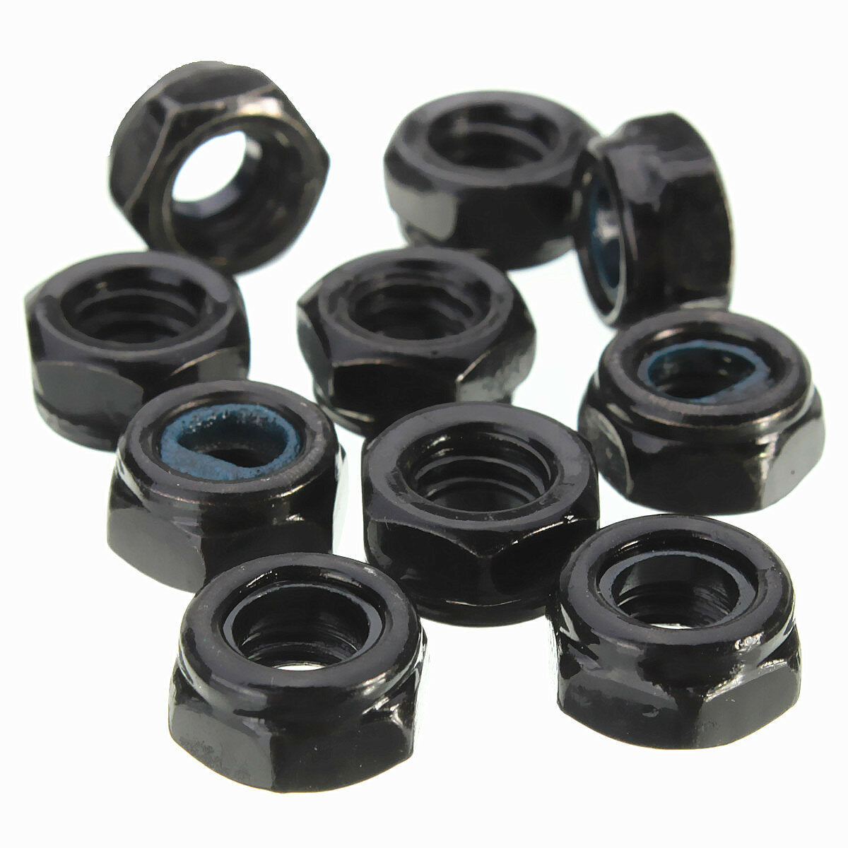 50pcs Carbon Steel Hex Nut Nylon Insert Lock Nut M2/M2.5/M3/M4/M5/M6/M8/M10/M12