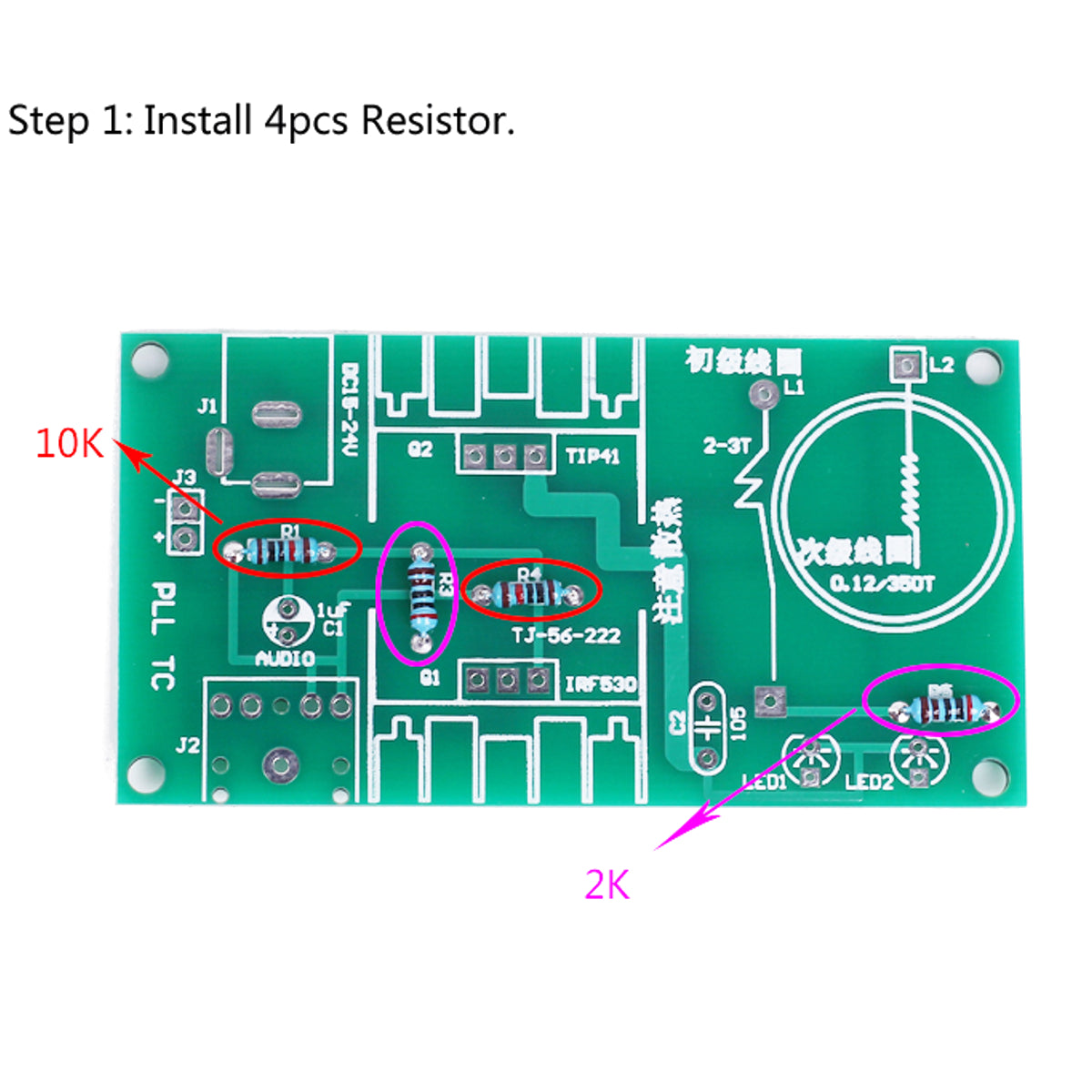 DIY Mini Tesla Coil Module Unassembled 15W DC 15-24V 2A Plasma Speaker Electronic Kit