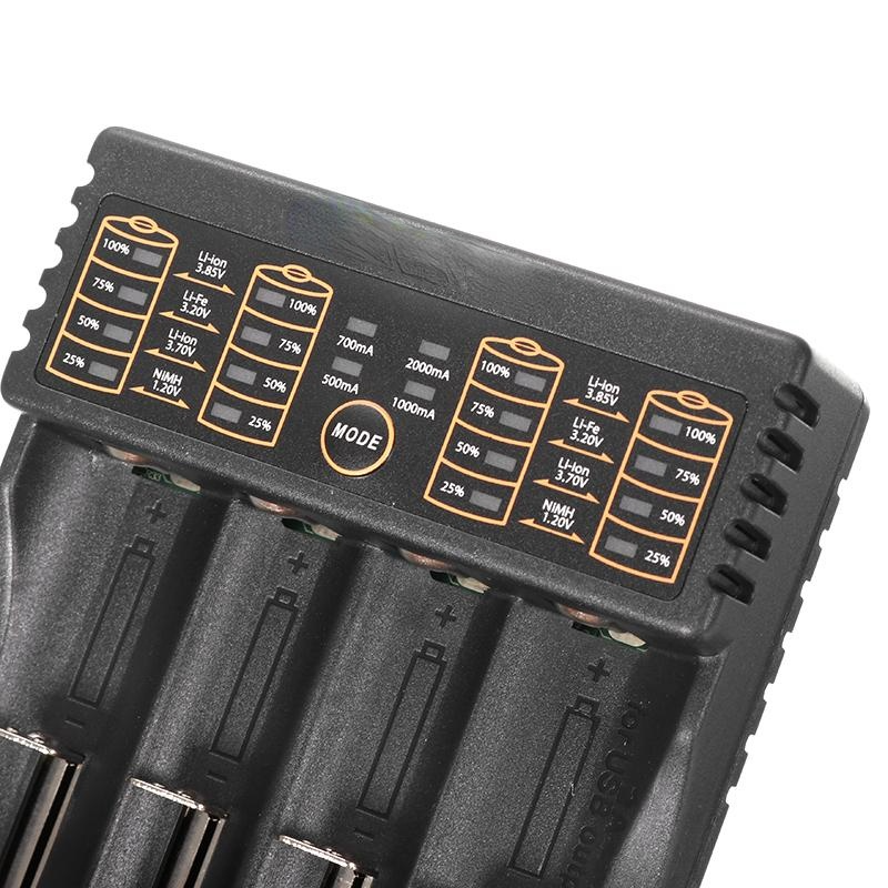 Micro USB DC 5V 4 Slots Battery Charger support 18650/26650/16340/14500