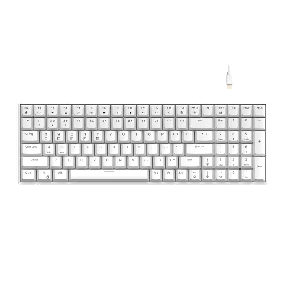 Bluetooth 2.4G Wired Mechanical Gaming Keyboard 100 Keys Three Mode With Hot Swappable Switch